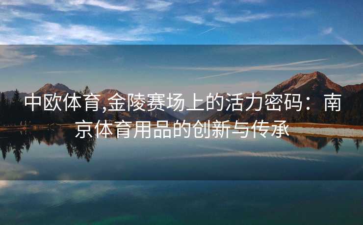 中欧体育,金陵赛场上的活力密码：南京体育用品的创新与传承