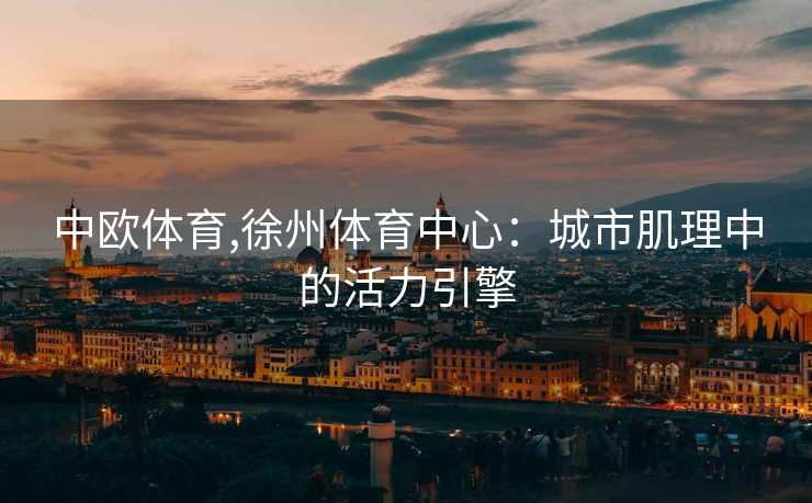 中欧体育,徐州体育中心：城市肌理中的活力引擎