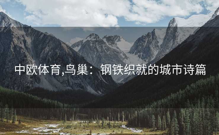 中欧体育,鸟巢：钢铁织就的城市诗篇