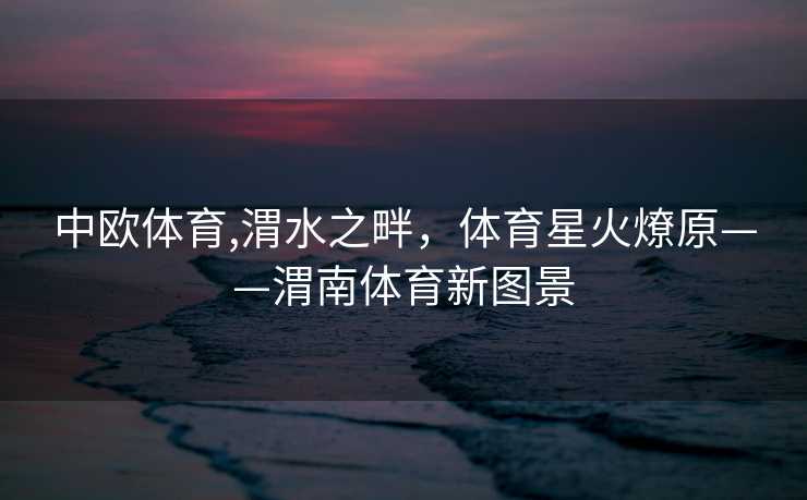 中欧体育,渭水之畔，体育星火燎原——渭南体育新图景